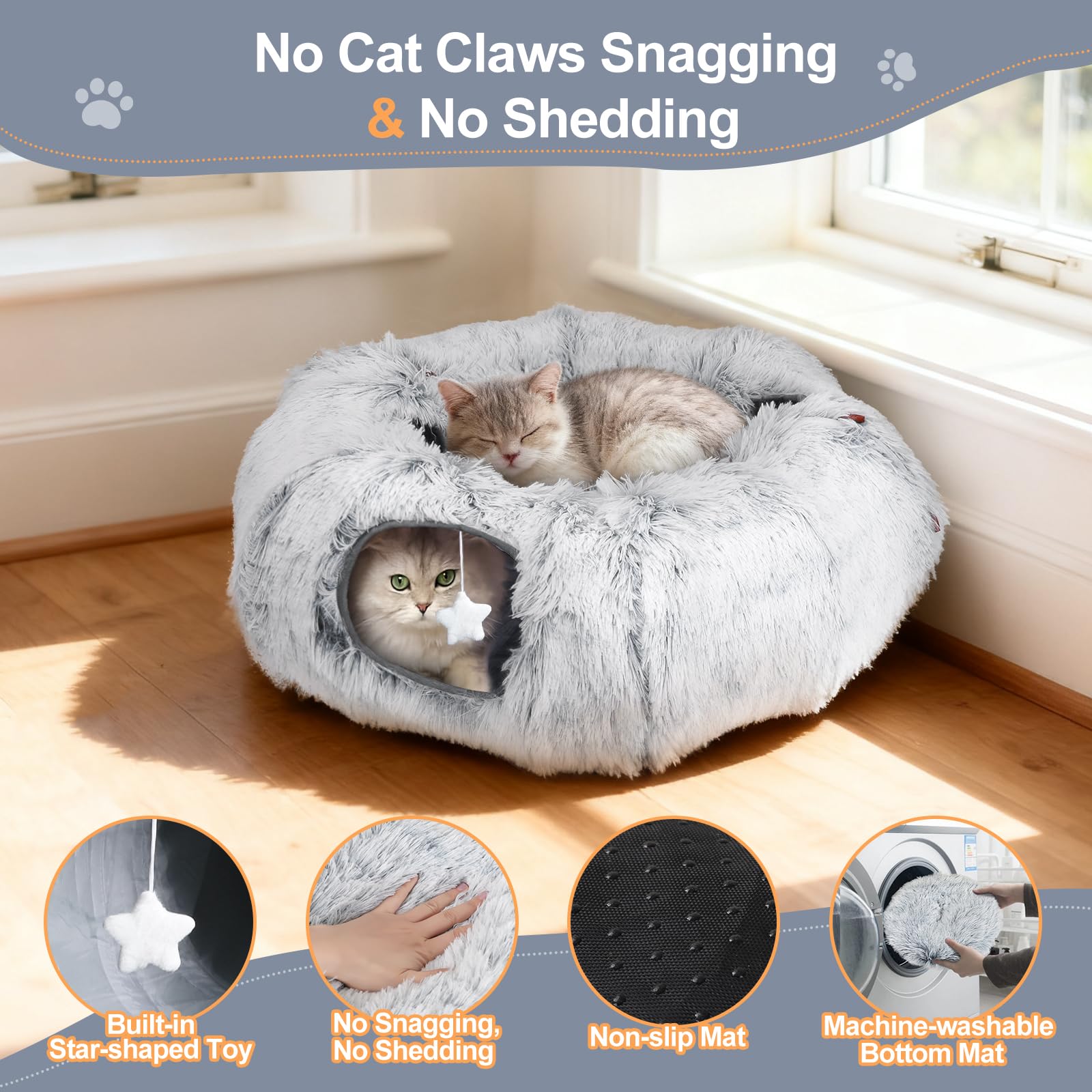 Zuqqony tunnel-chat-base-antiderapante : base stable qui ne glisse sur le sol