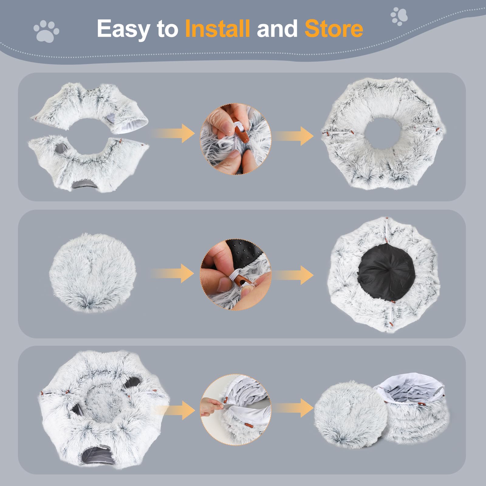 Zuqqony tunnel chat-montage-simple : installation rapide et rangement pratique