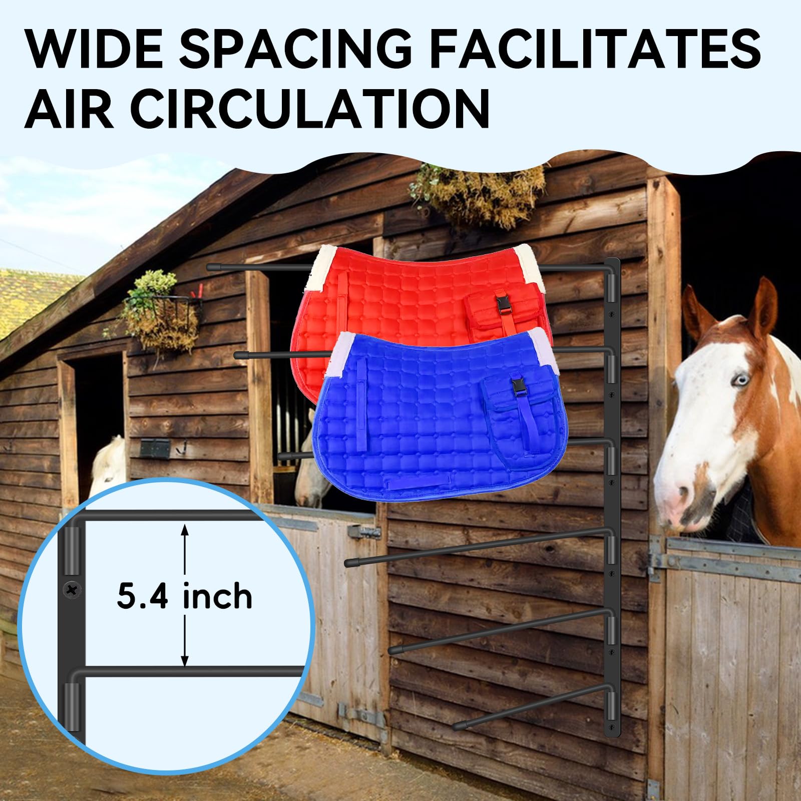 Zwinz porte-tapis de selle 6 bras extra-longs, support solide et répartition du poids optimisée.