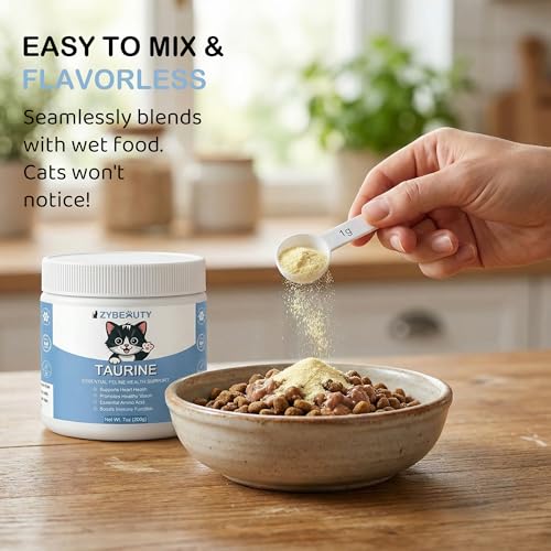 zybeauty Taurine pour chats — facile à ajouter à la nourriture humide.