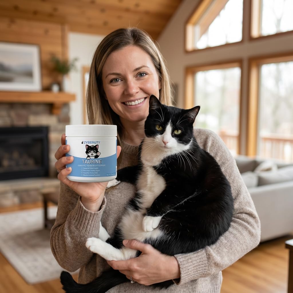 zybeauty Taurine pour chats — poudre inodore se fond rapidement dans les repas.