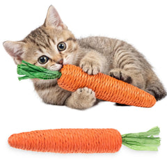 Zyghjort carotte interactif pour chat, jouet orange, stimulation mentale et plaisir.