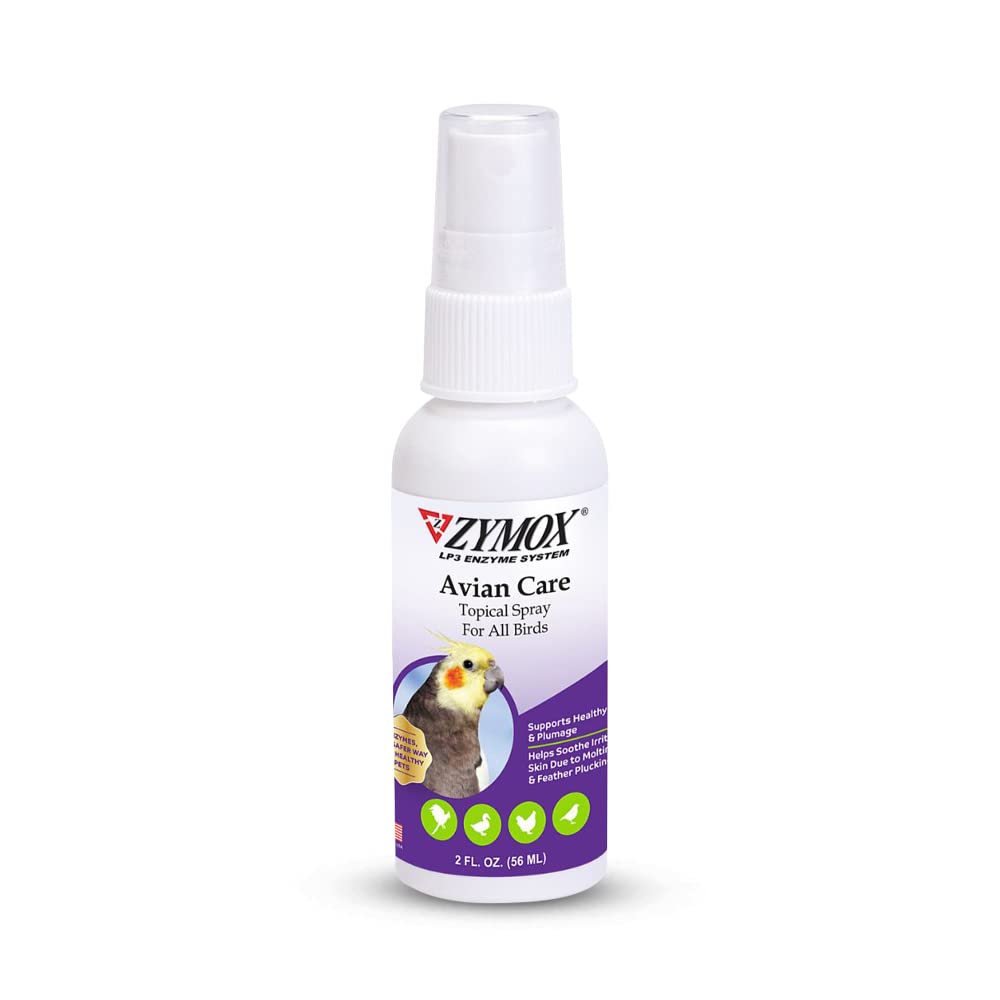 Zymox Avian Care Topique, bouteille 2 oz, pour le soin cutané des oiseaux.