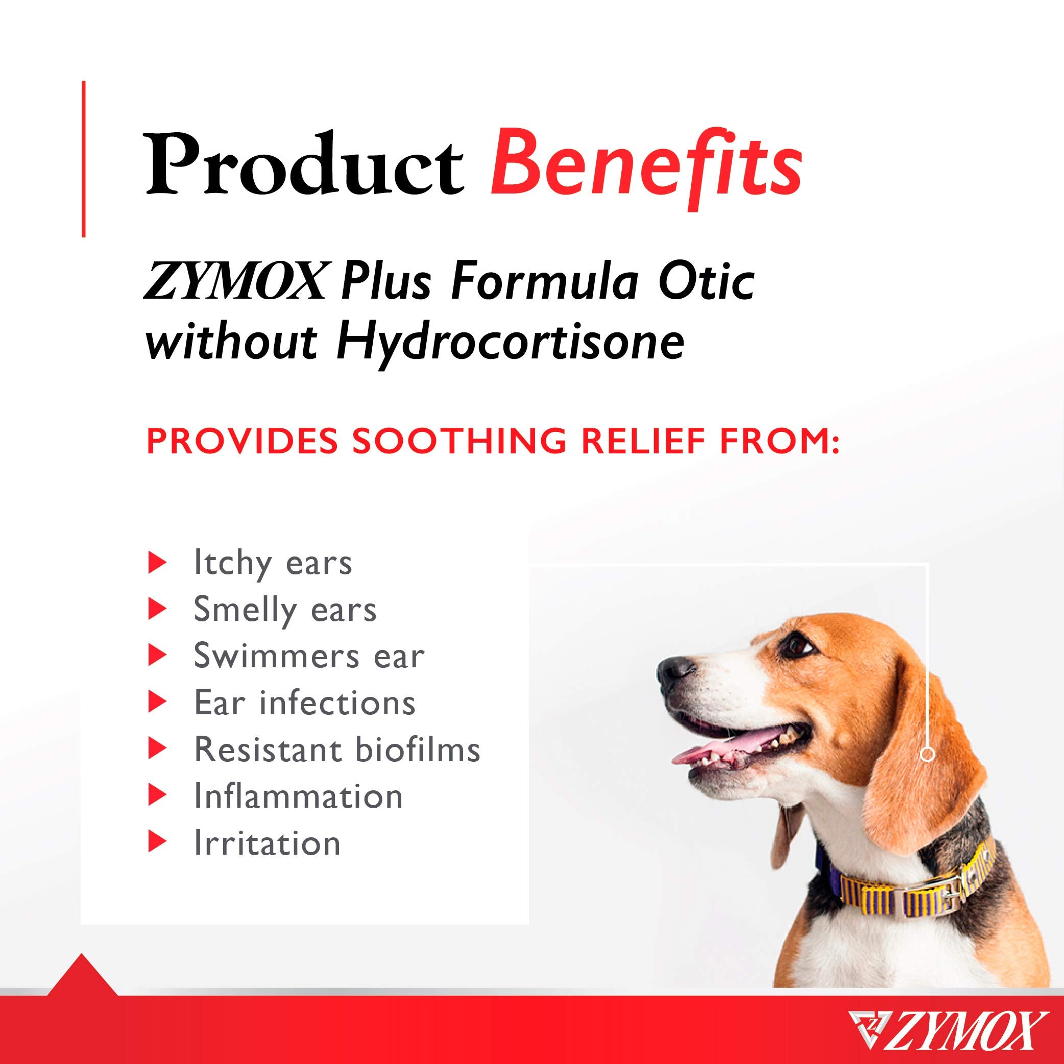 Gouttes Zymox Otic Plus, application facile pour oreilles.