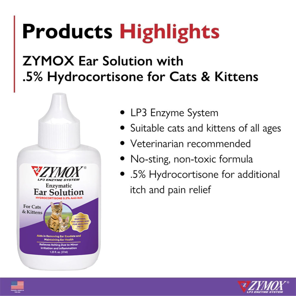 Gouttes Zymox nettoyant douceur canal auriculaire au premier plan.