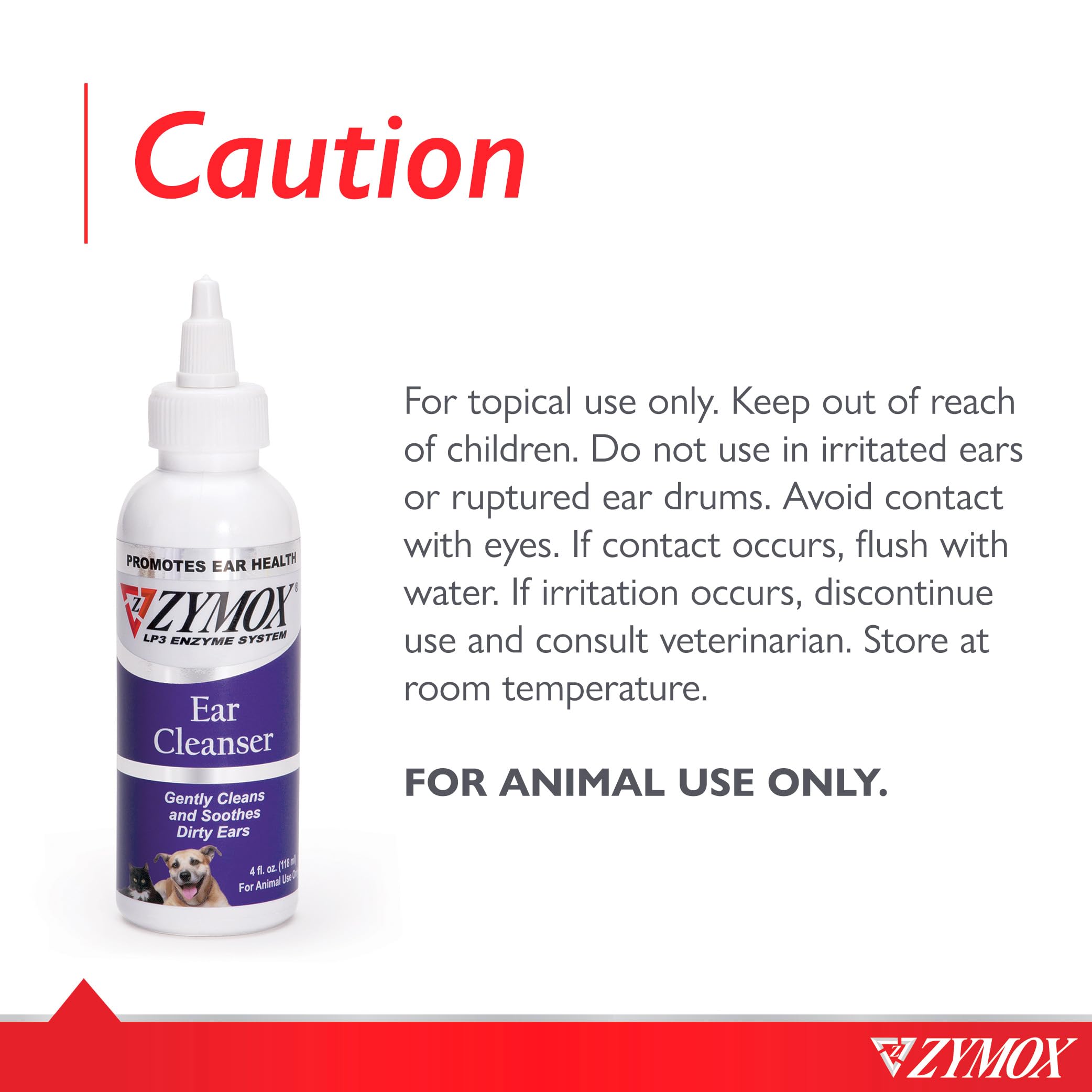 Formulation Zymox sans détergents agressifs pour oreilles sensibles.