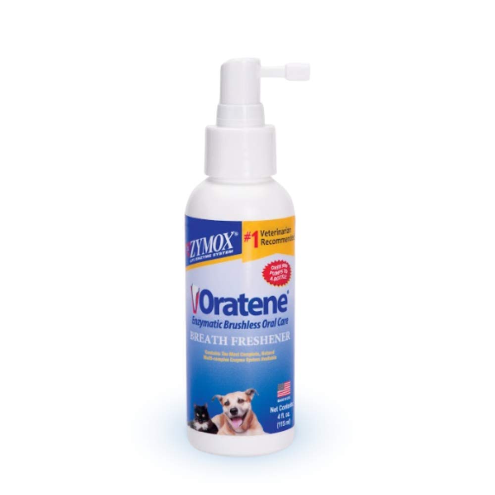 Zymox Oratene : bouteille spray haleine pour chiens et chats, rafraîchissement durable.