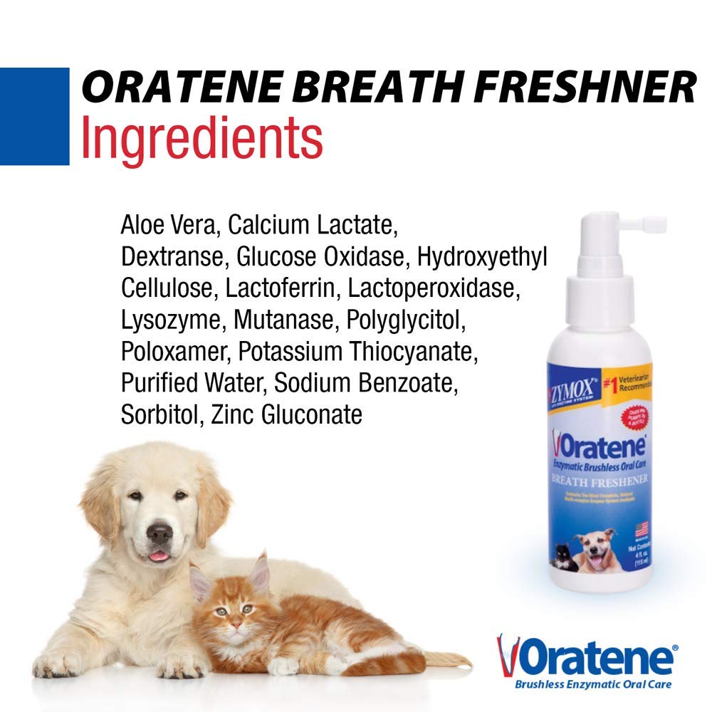 Zymox Oratene : formule sans alcool et sans détergents agressifs.