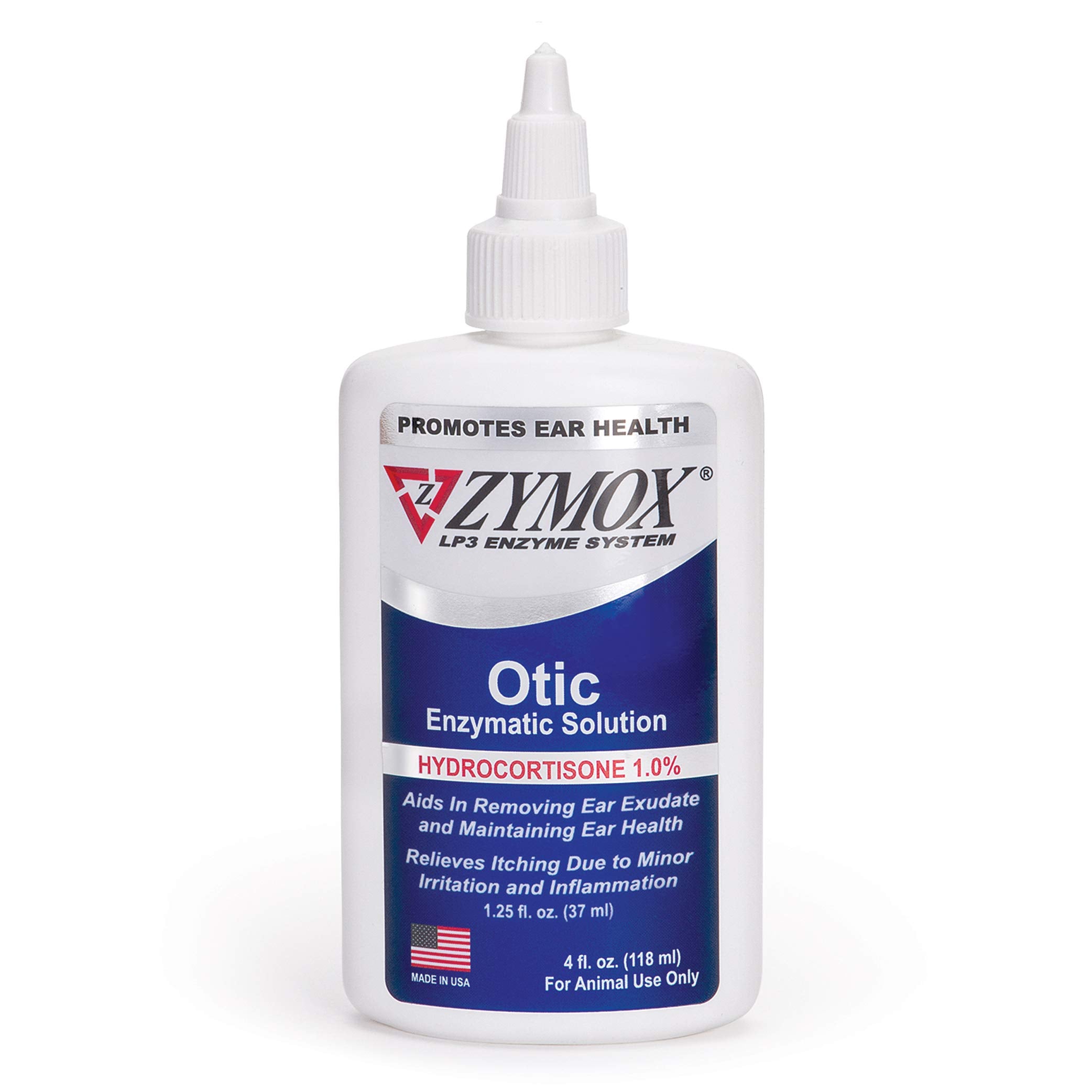 Bouteille Zymox Otic 4oz prête à l’emploi pour les oreilles des chiens et chats.