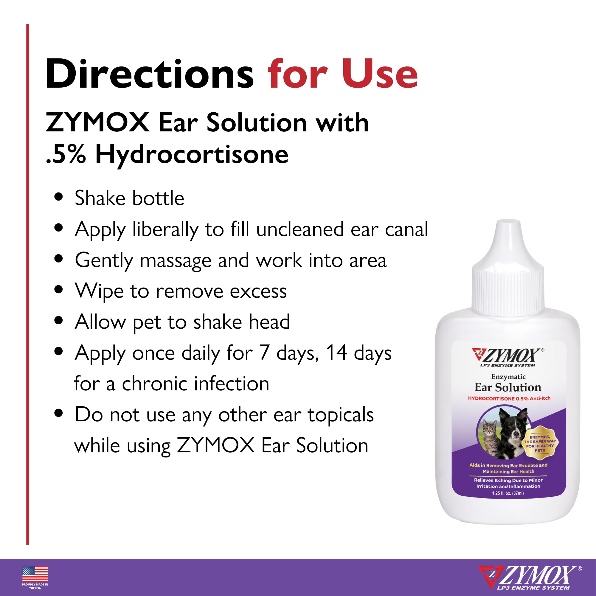 ZYMOX système enzyme LP3 pour oreilles — aide à clarifier les sécrétions et favoriser le confort.