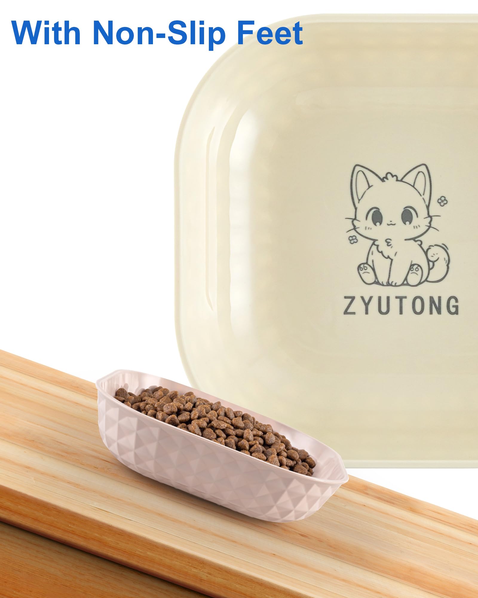ZYUTONG bol chat diametre 5,5 pouces – design peu profond pour le confort des moustaches.