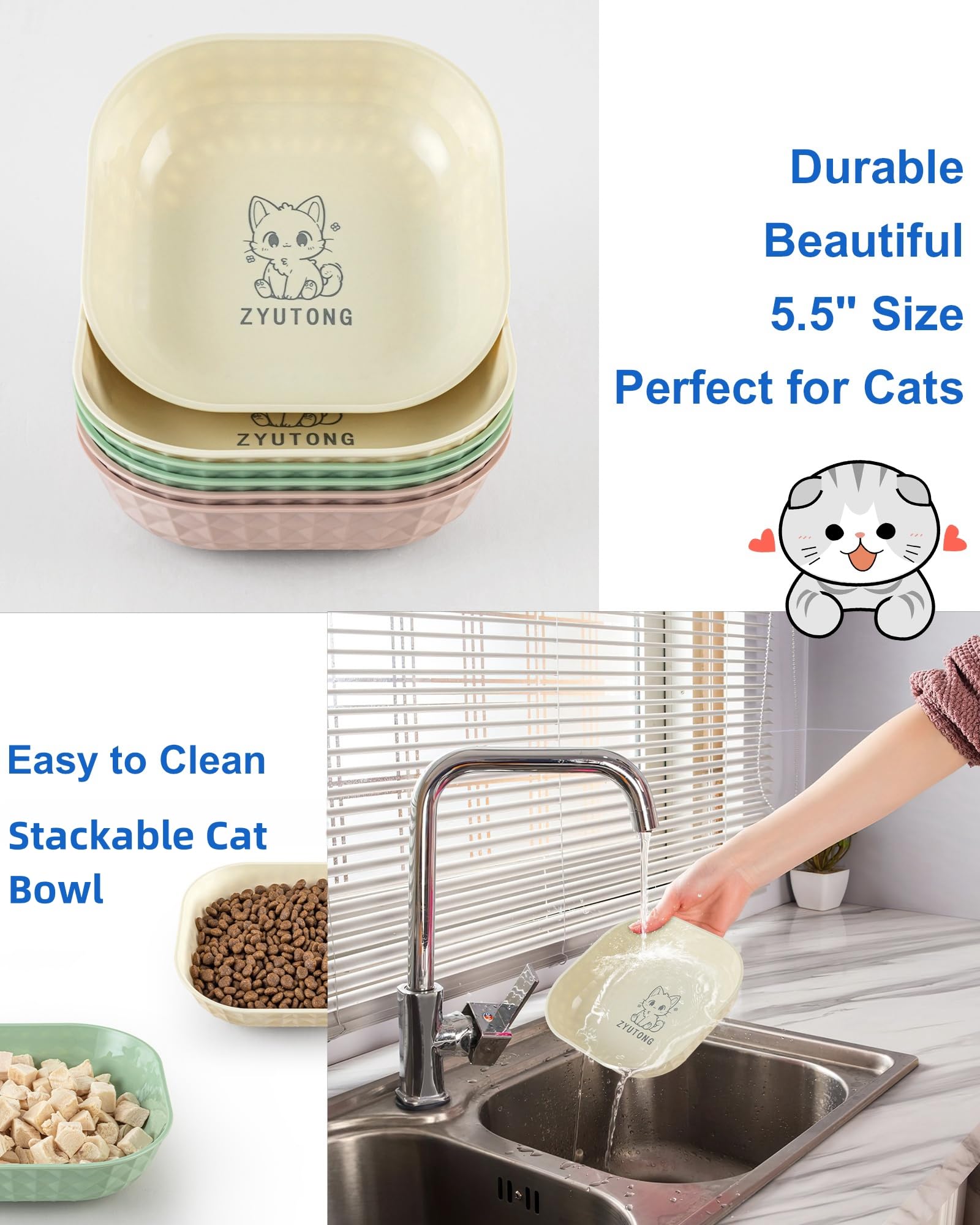Bols polyvalents ZYUTONG – adaptés à nourriture humide, sèche et eau.